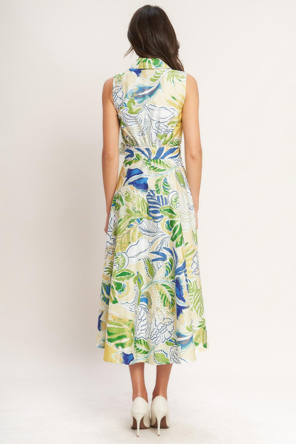 Lagoon Flow Woven Midi Dress from KADOU Boutique