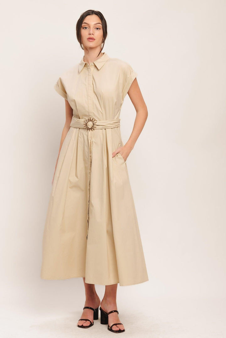 Bare Elegance Woven Midi Dress from KADOU Boutique