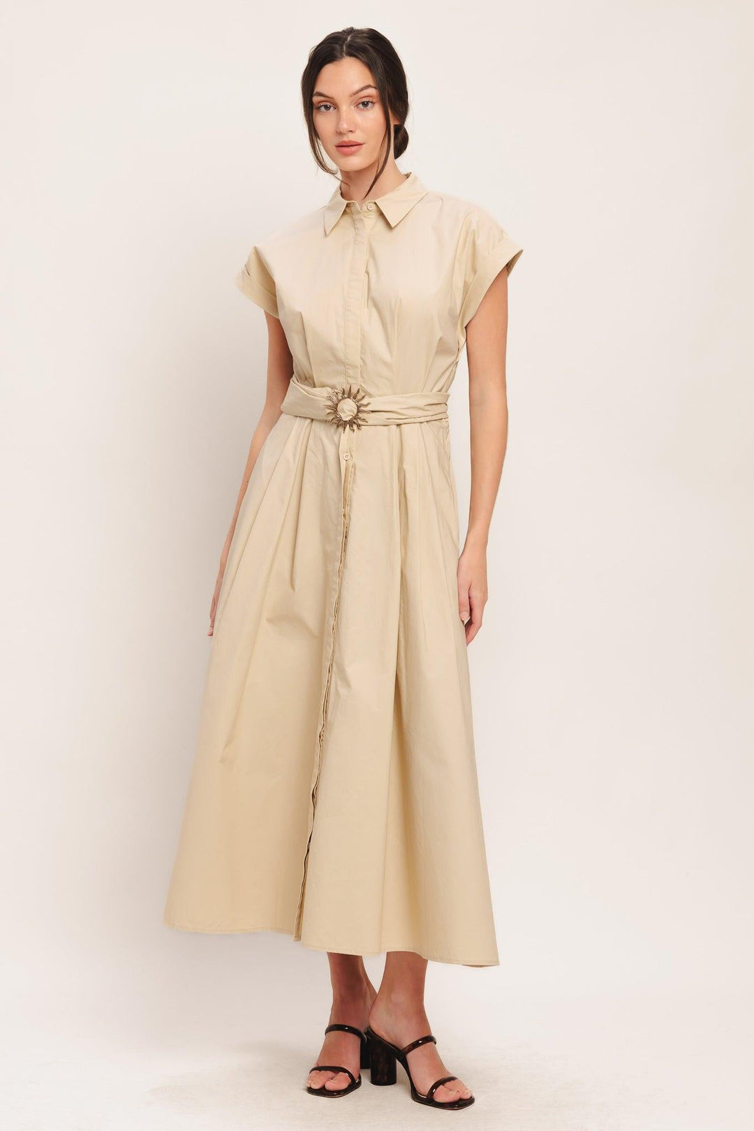 Bare Elegance Woven Midi Dress from KADOU Boutique