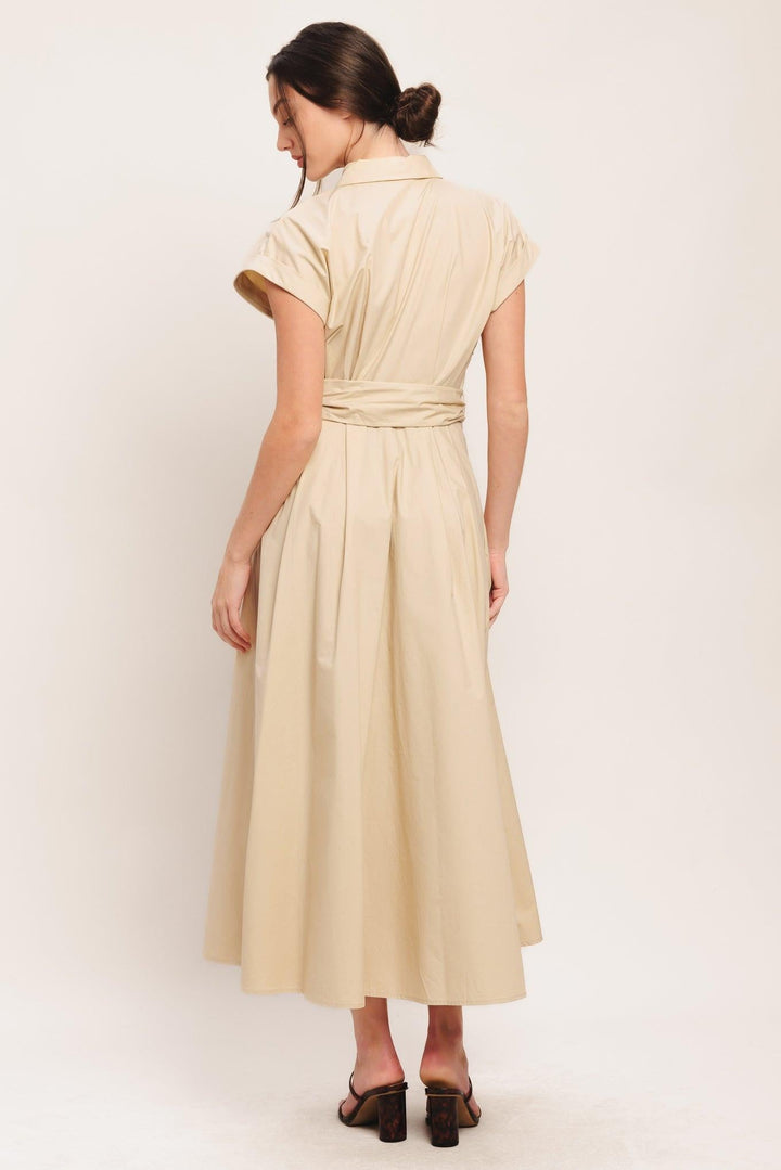 Bare Elegance Woven Midi Dress from KADOU Boutique