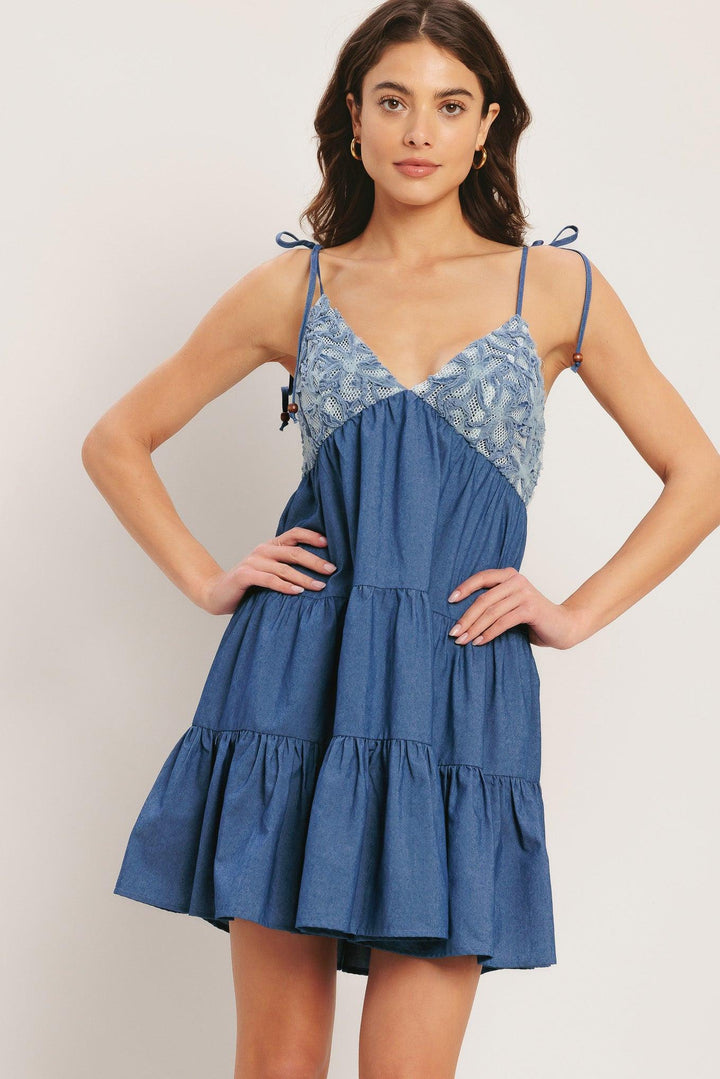 Bluebell Babydoll Woven Mini Dress from KADOU Boutique
