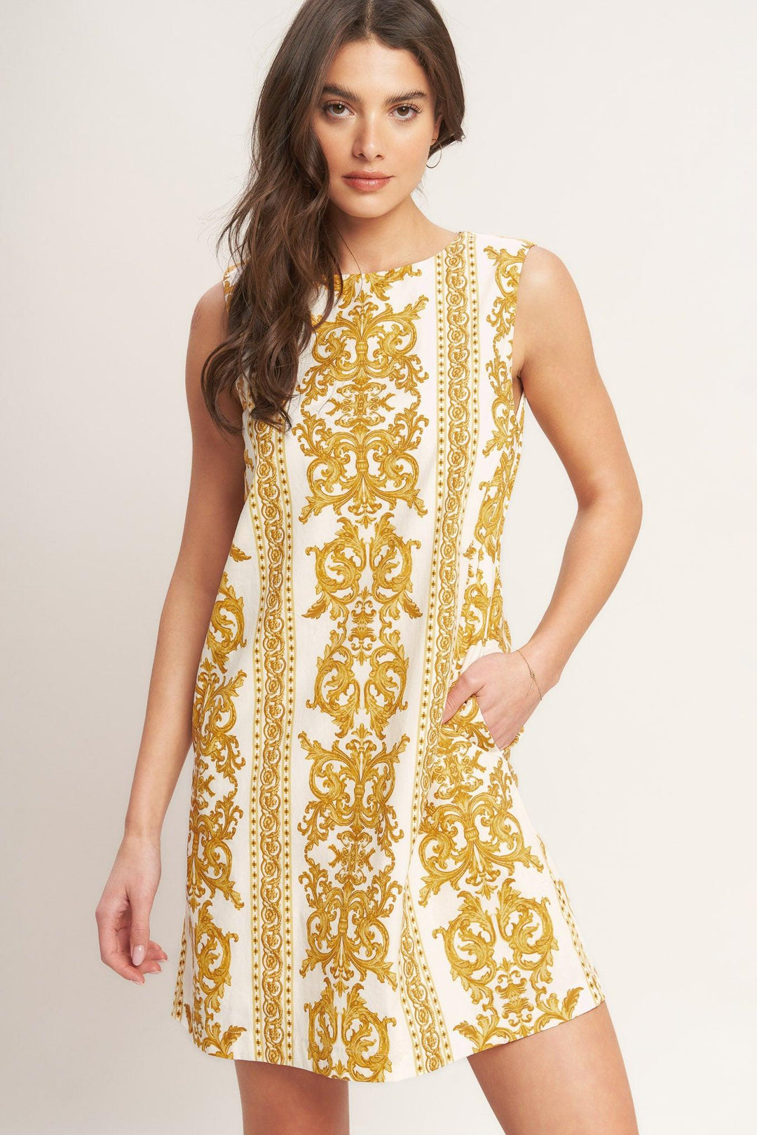 City Girl with Edge Woven Mini Shift Dress from KADOU Boutique