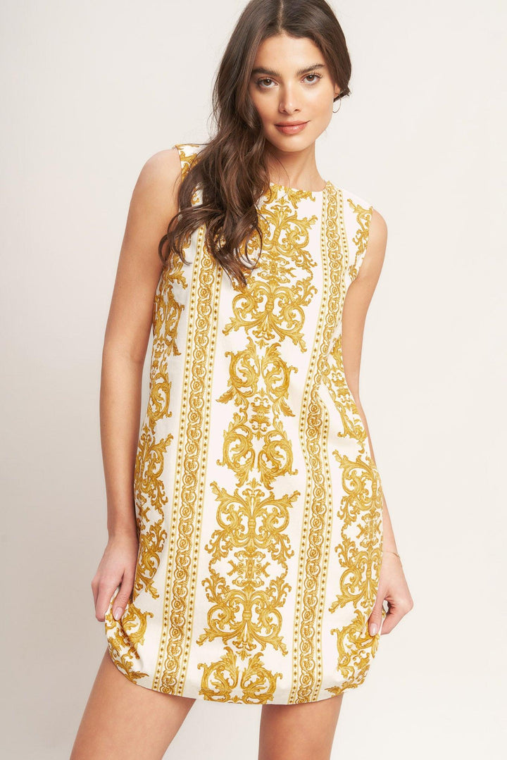 City Girl with Edge Woven Mini Shift Dress from KADOU Boutique