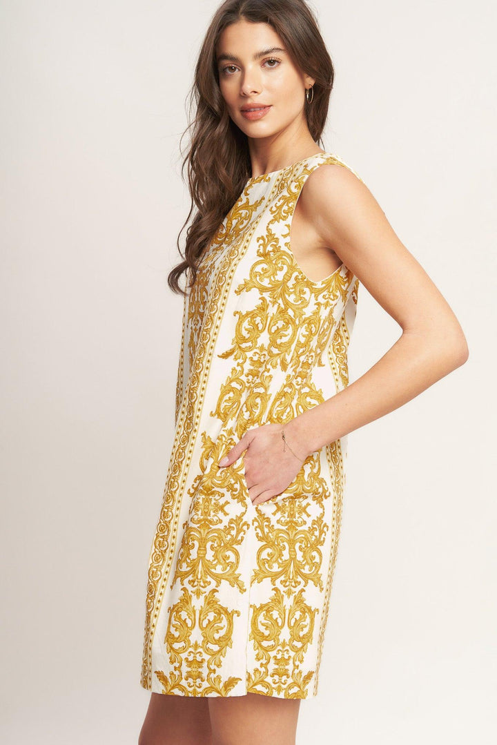 City Girl with Edge Woven Mini Shift Dress from KADOU Boutique