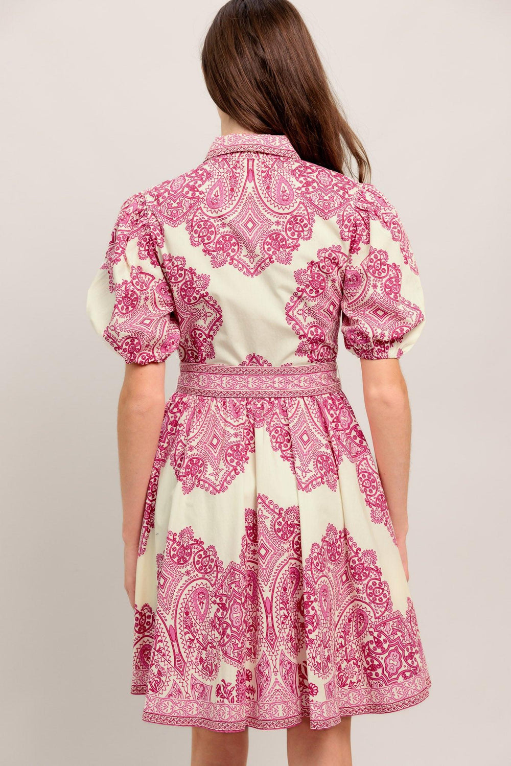 Tea At Noon Paisley Woven Mini Dress from KADOU Boutique