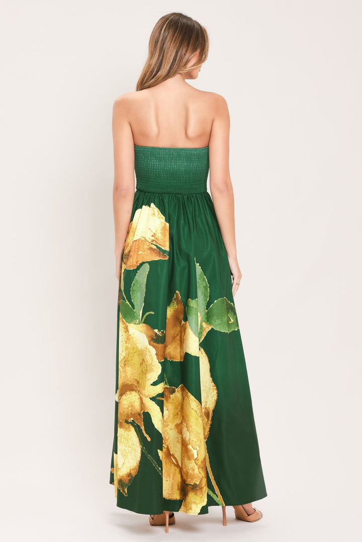 Golden Rose Afterglow Woven Maxi Dress from KADOU Boutique