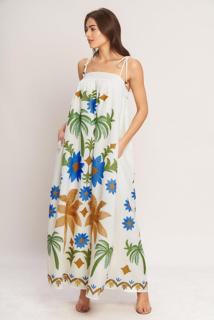 Tropic Arte Flow Woven Maxi Dress from KADOU Boutique