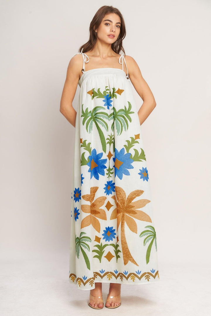 Tropic Arte Flow Woven Maxi Dress from KADOU Boutique
