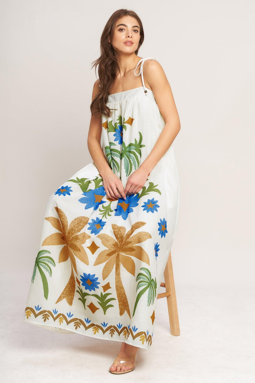 Tropic Arte Flow Woven Maxi Dress from KADOU Boutique