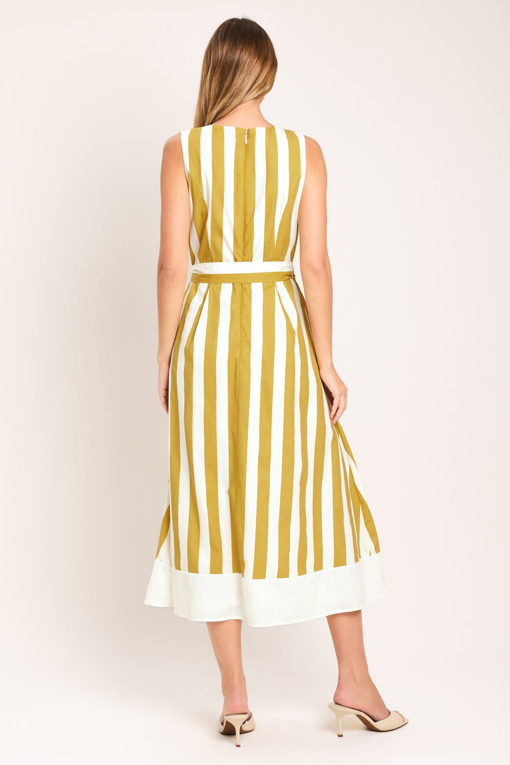 Sunshine Stripe Woven Midi Dress from KADOU Boutique