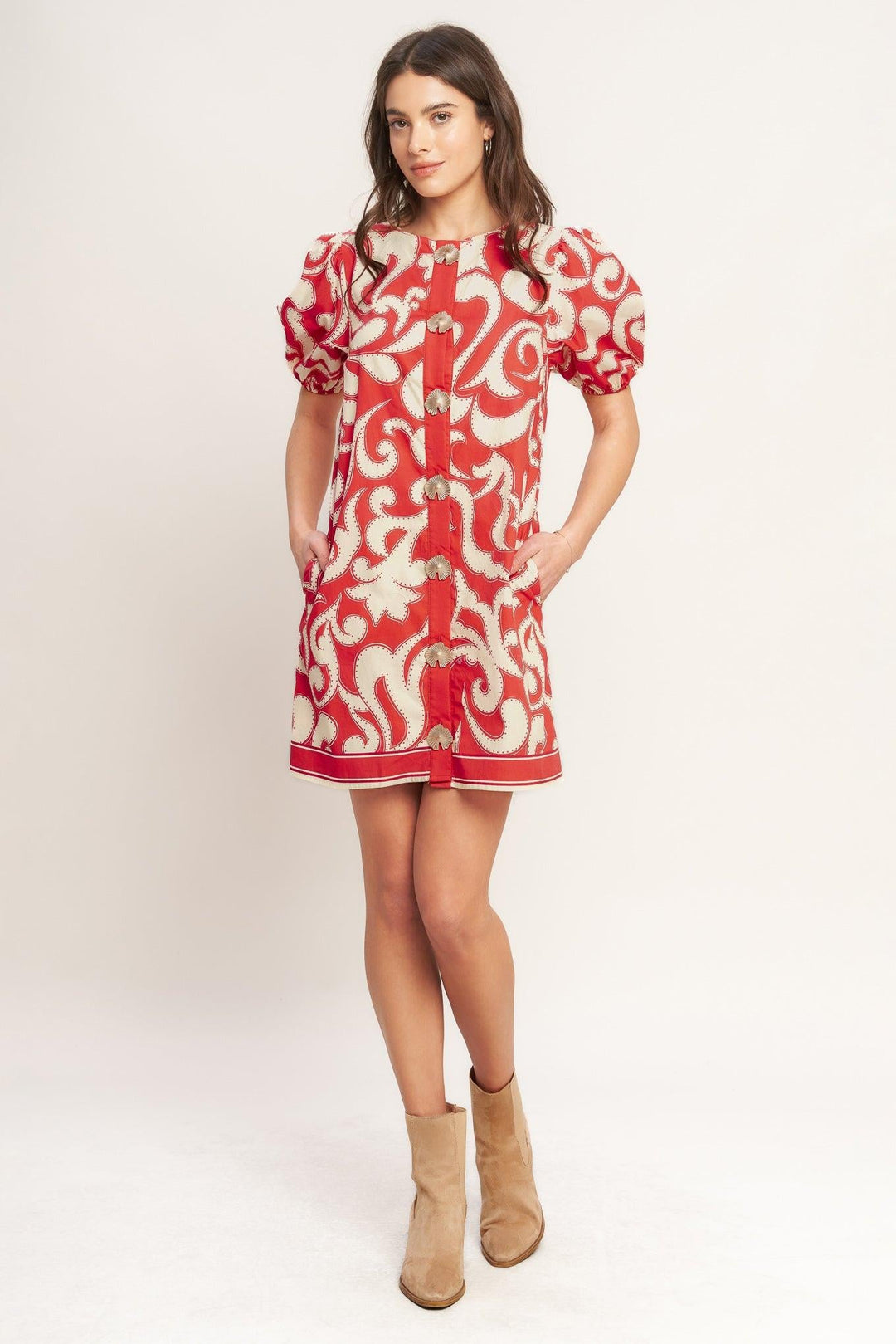 Straight &amp; Strong Woven Mini Dress from KADOU Boutique