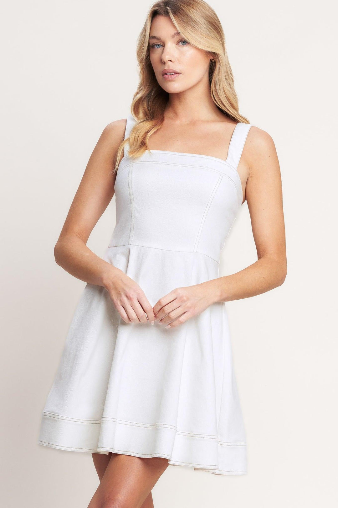 First Date Feels Woven Twill Mini Dress from KADOU Boutique