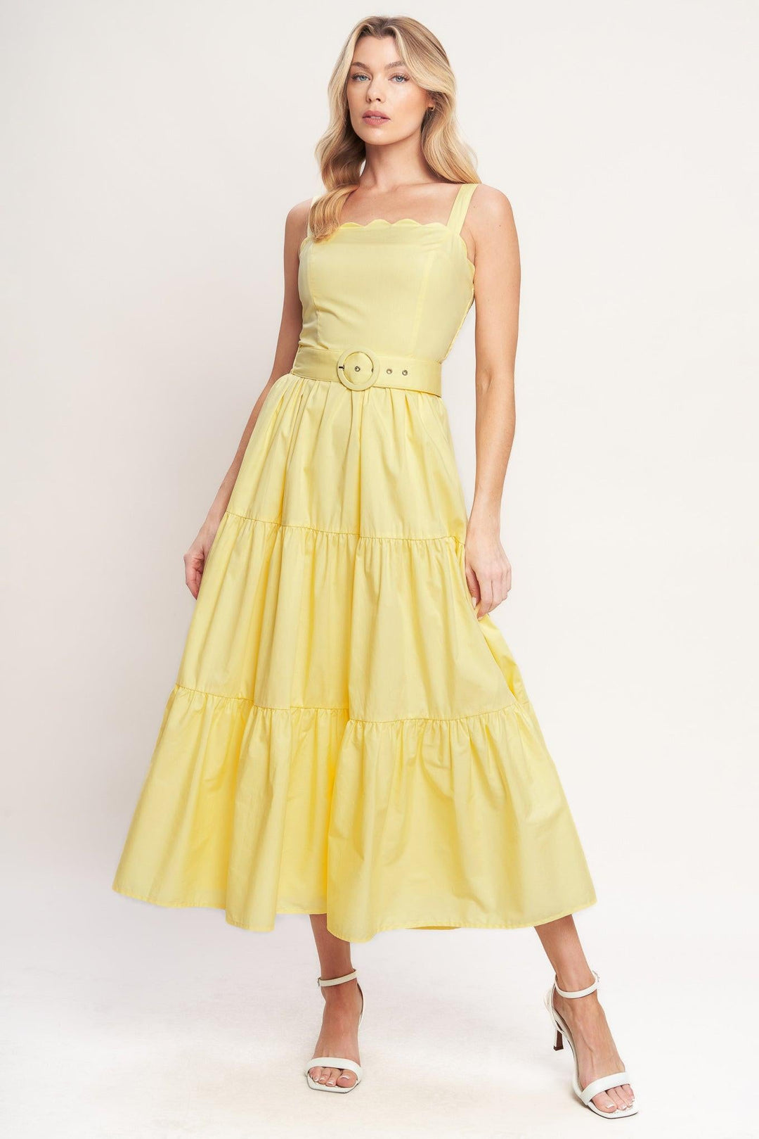 Sunshine Serenade Woven Midi Dress from KADOU Boutique