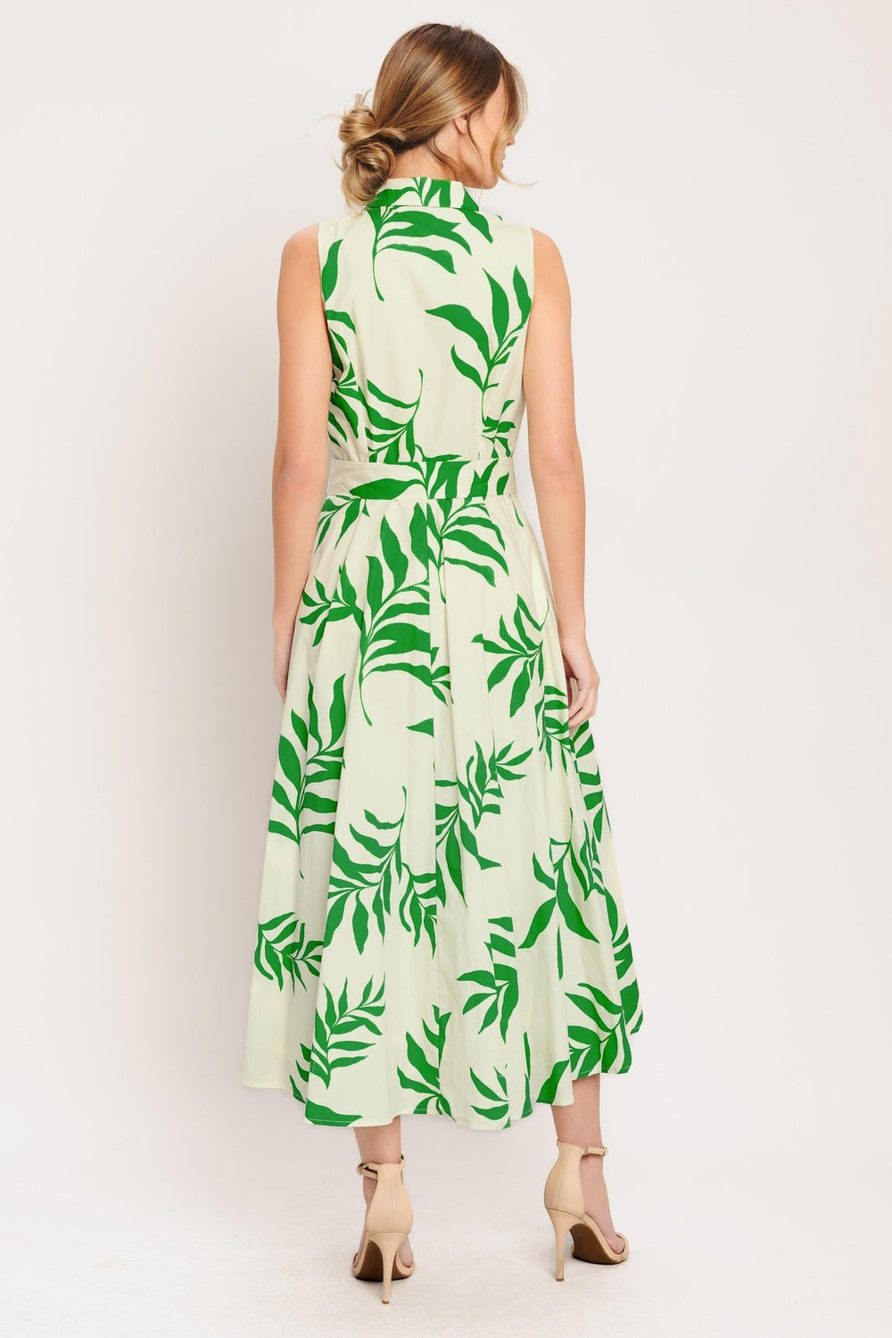 Green Daydream Woven Midi Dress from KADOU Boutique