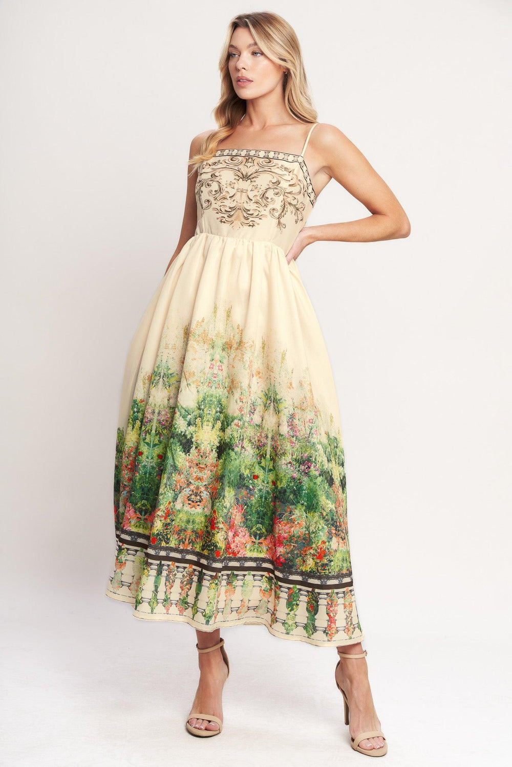 Heirloom Border Woven Midi Dress from KADOU Boutique