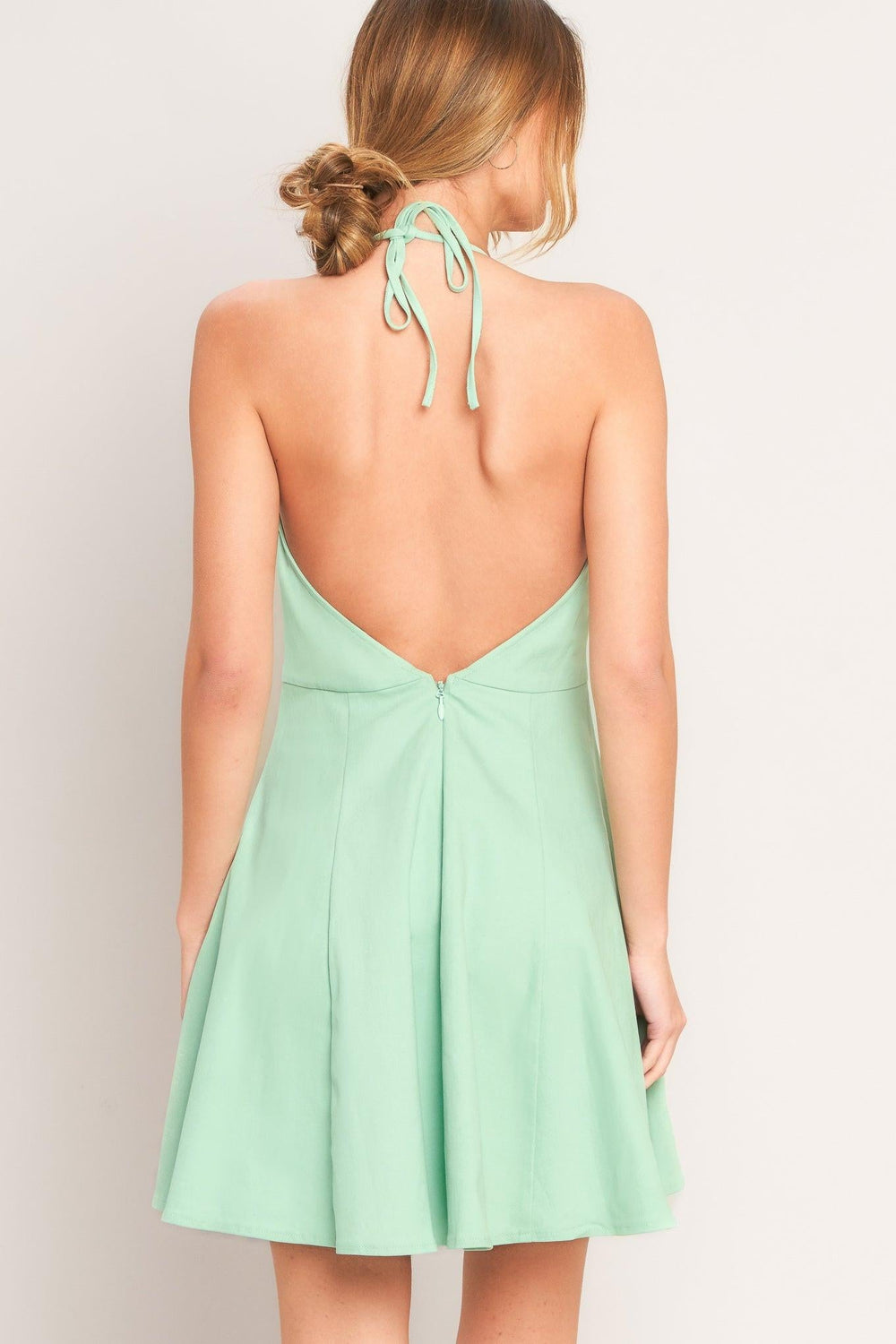 Lovely Charm Mint Woven Mini Dress from KADOU Boutique