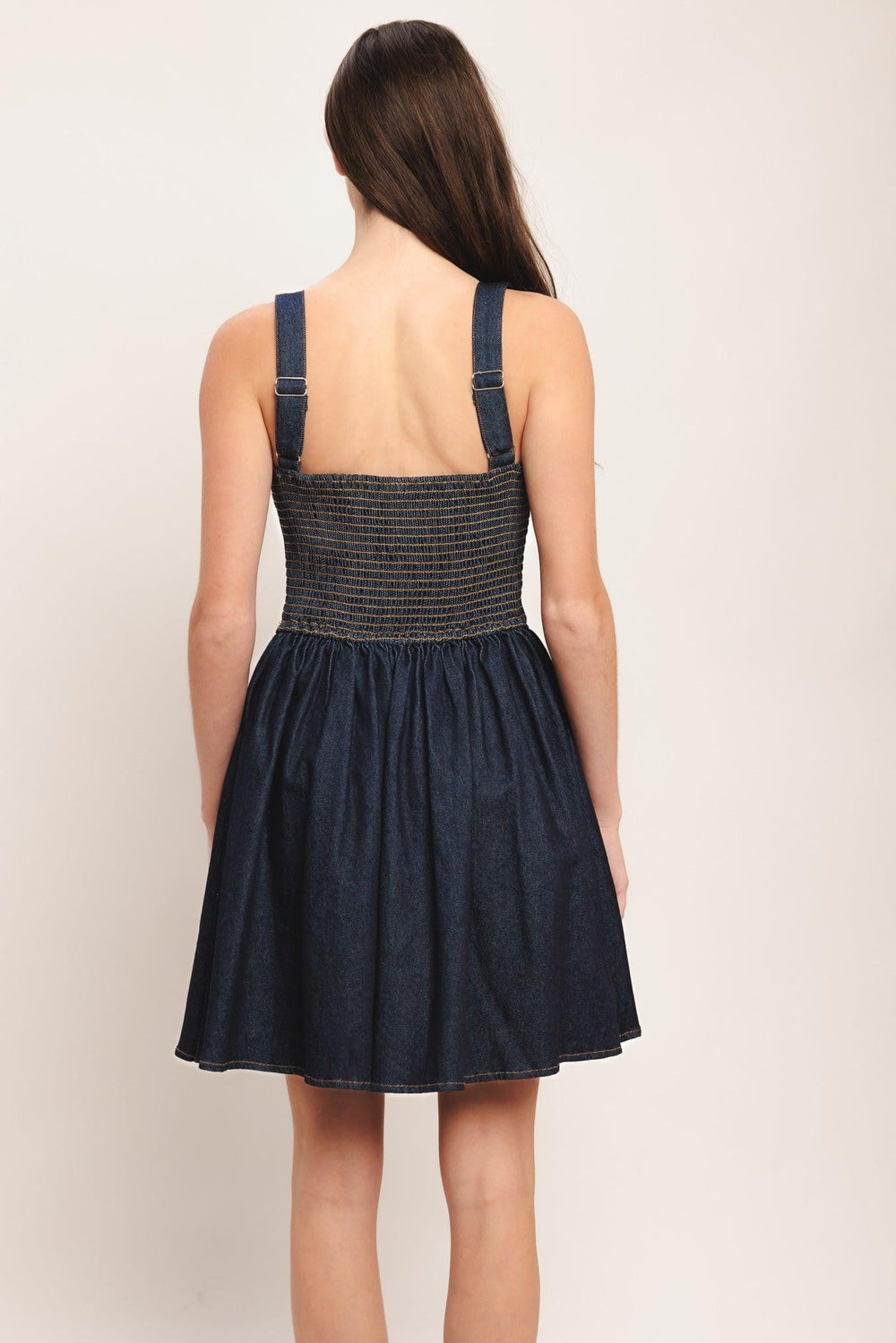 Modern Indigo Denim Mini Dress from KADOU Boutique