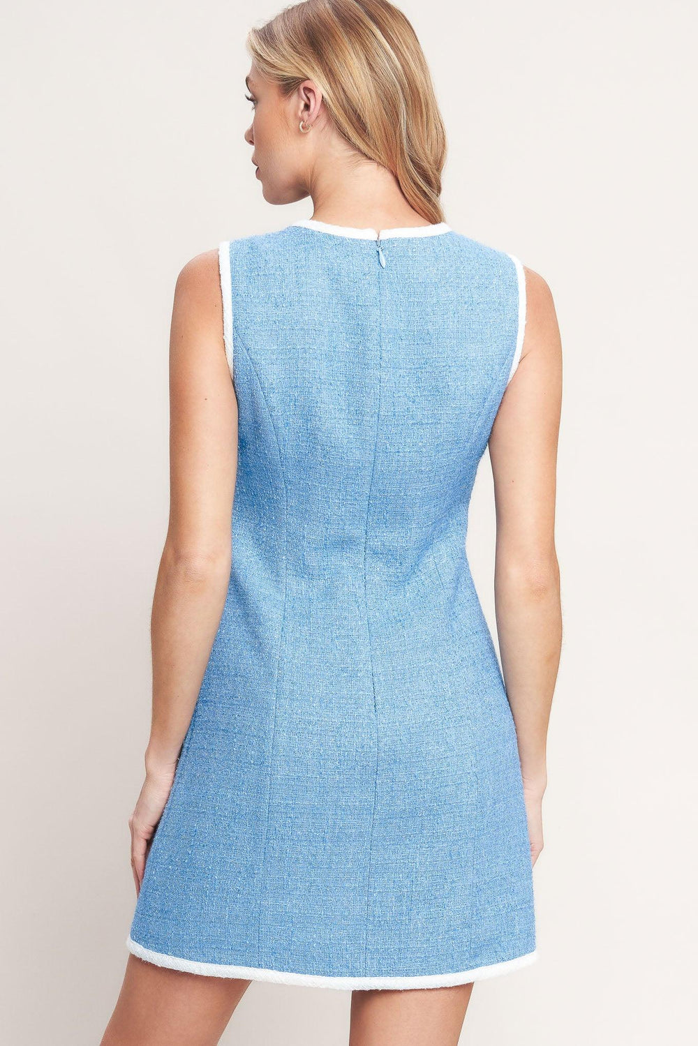 Blue Skies and Daydreams Woven Mini Dress from KADOU Boutique