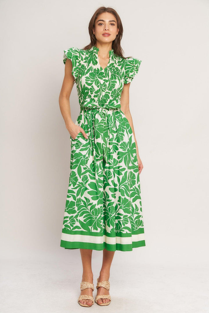 Bloom Energy Woven Midi Dress from KADOU Boutique