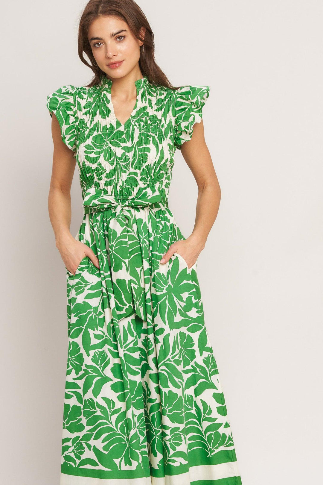 Bloom Energy Woven Midi Dress from KADOU Boutique