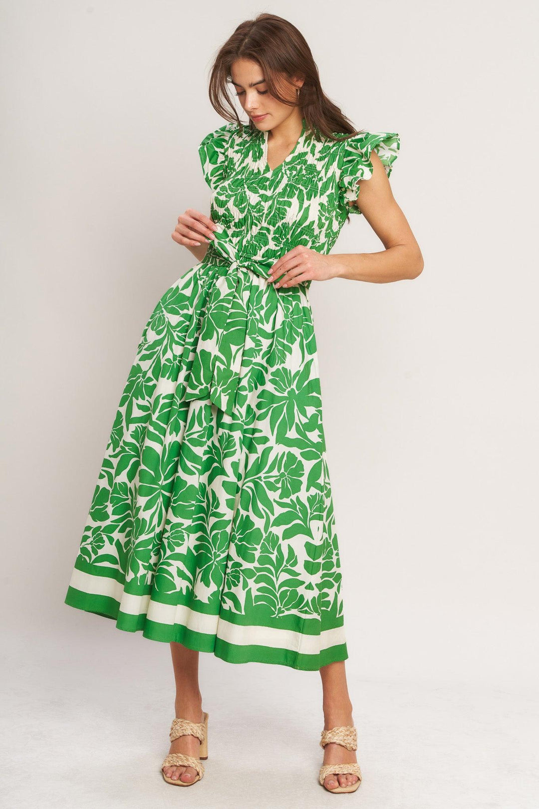 Bloom Energy Woven Midi Dress from KADOU Boutique