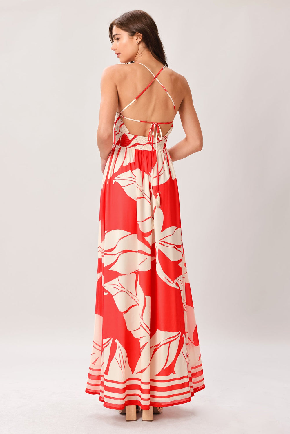 Heat Bloom Woven Maxi Dress from KADOU Boutique