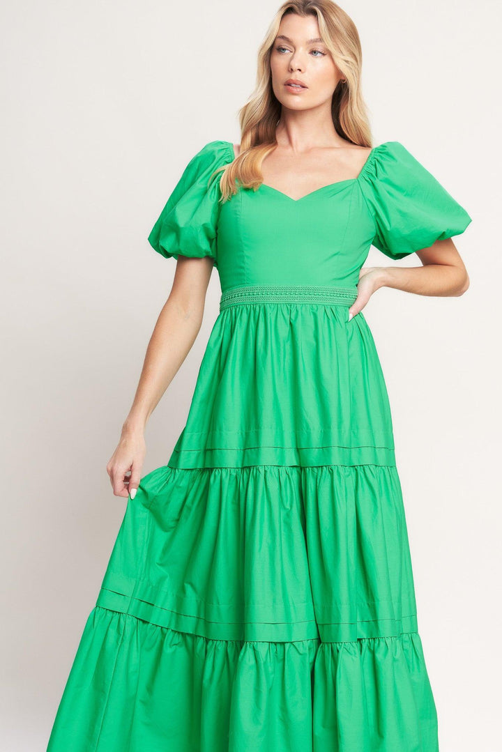 Sweet Verdant Woven Maxi Dress from KADOU Boutique