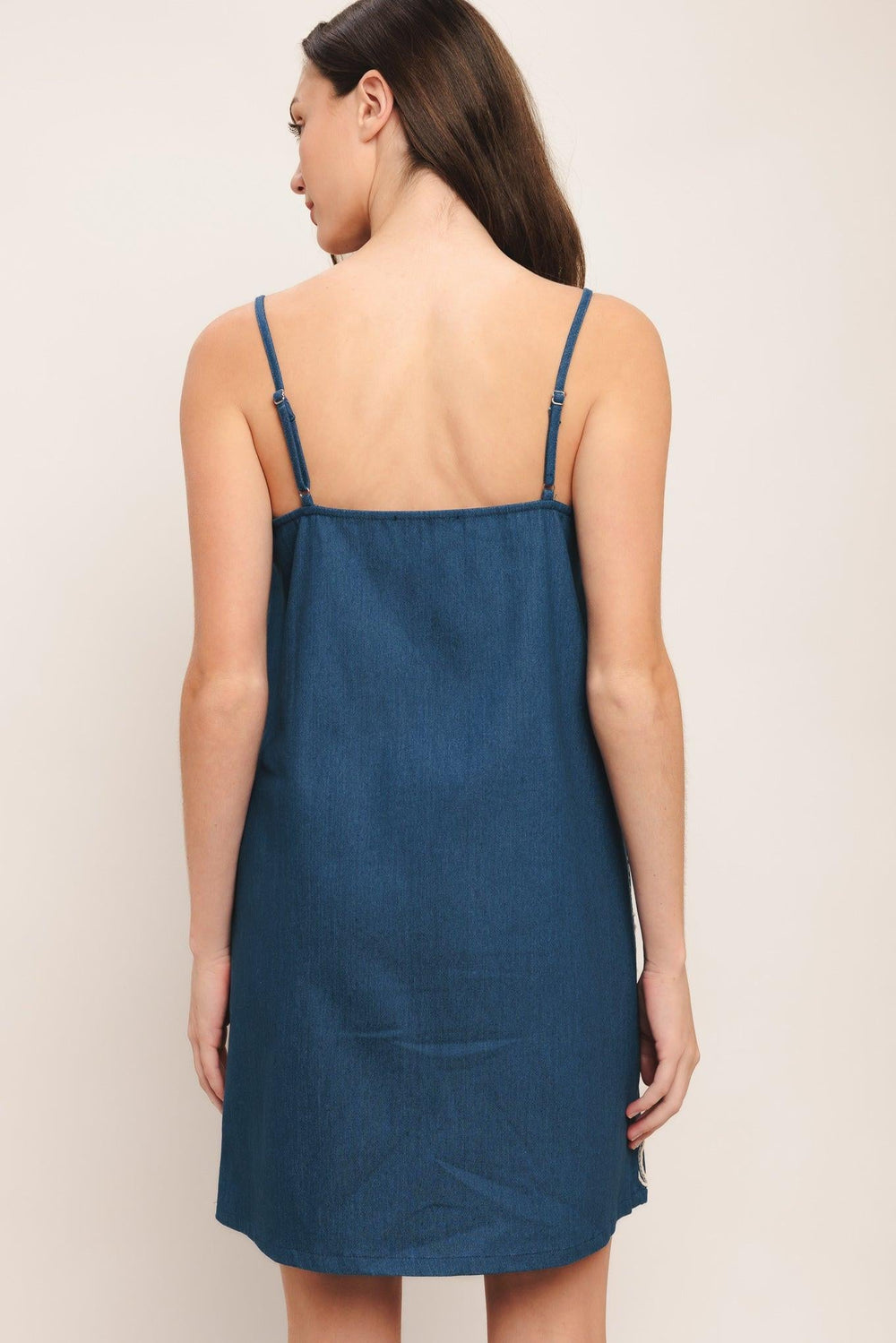 Sea Breeze Paisley Denim Mini Dress from KADOU Boutique
