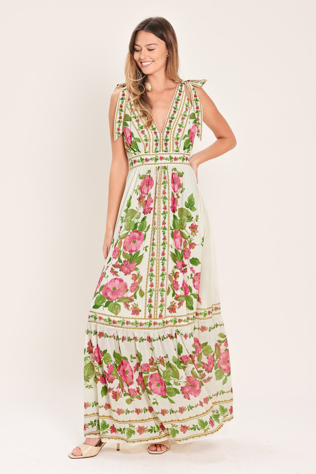 Rose Vine Romance Woven Maxi Dress from KADOU Boutique