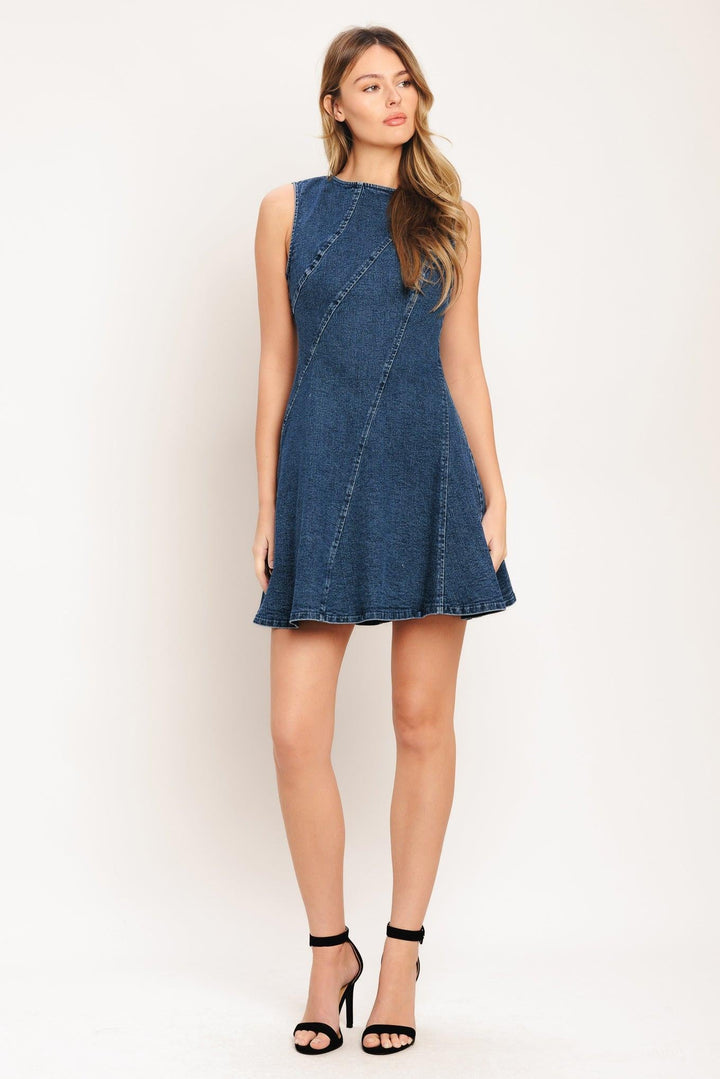 Day to Night Denim Mini Dress from KADOU Boutique