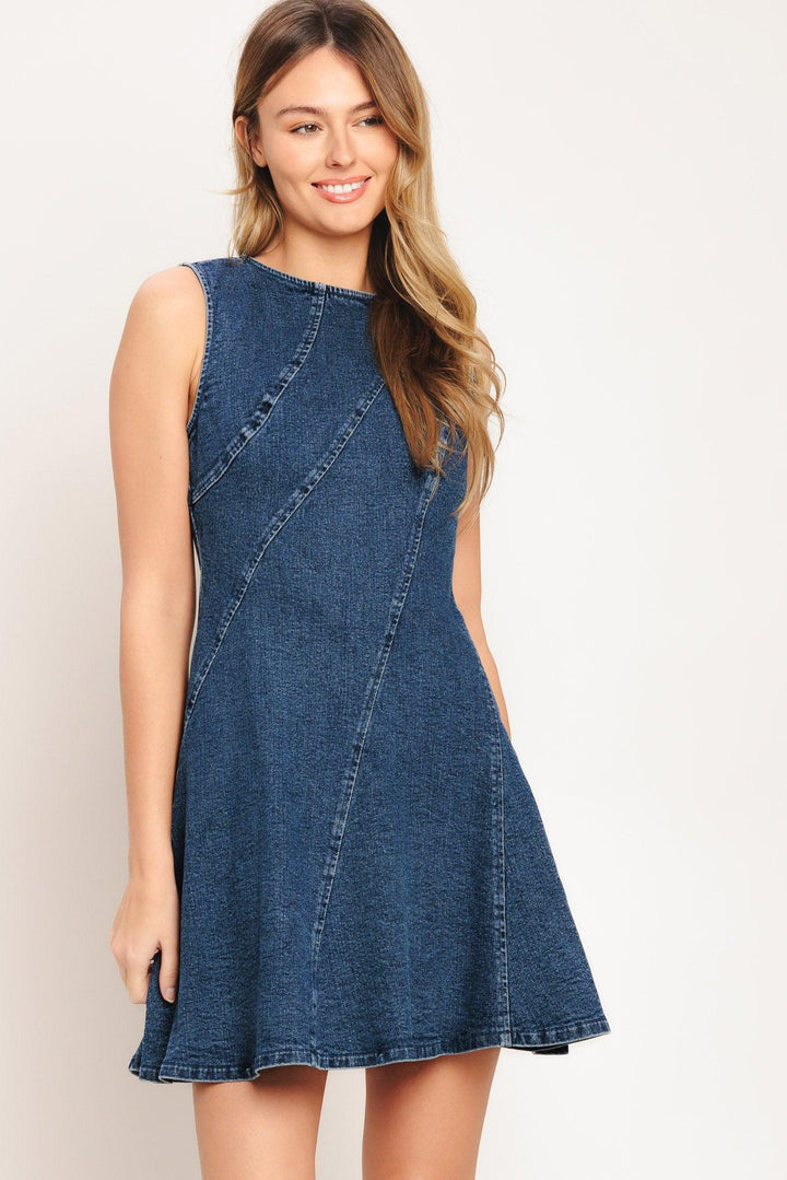 Day to Night Denim Mini Dress from KADOU Boutique