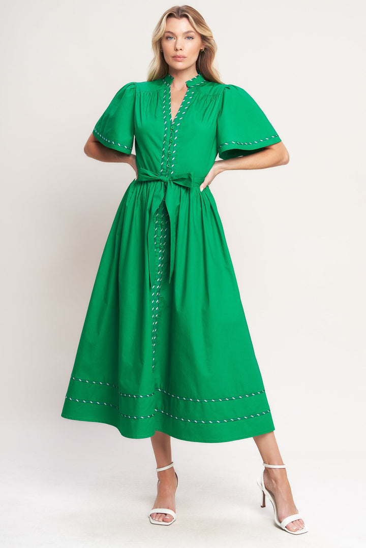 Resort Escape Woven Midi Dress from KADOU Boutique