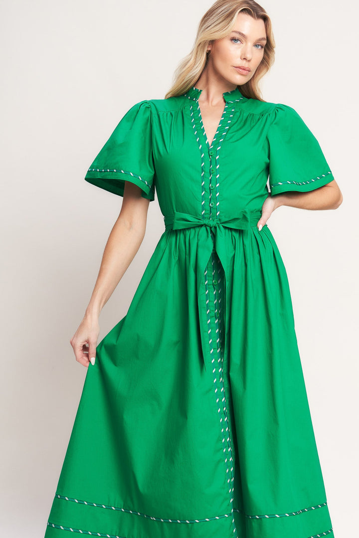 Resort Escape Woven Midi Dress from KADOU Boutique