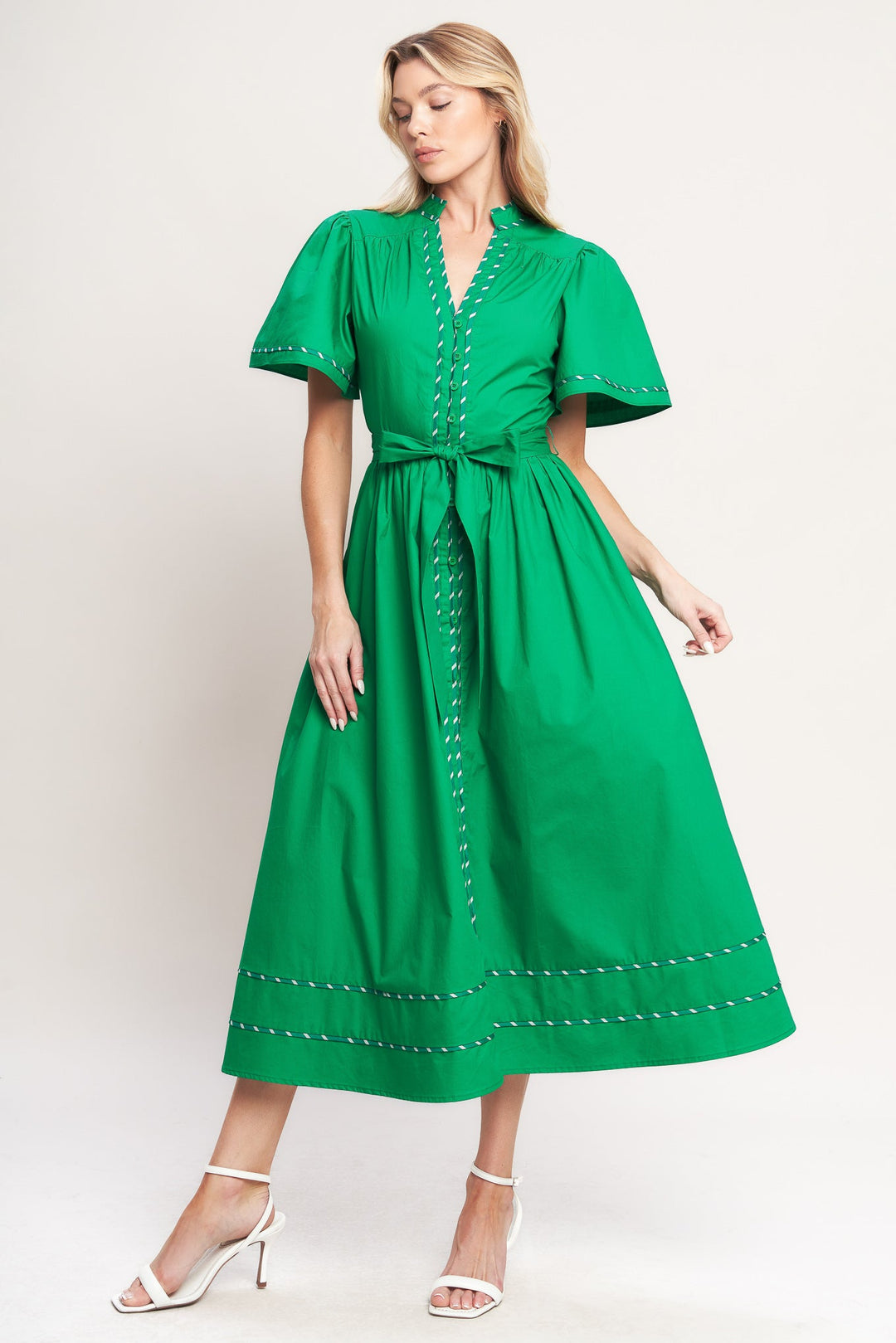 Resort Escape Woven Midi Dress from KADOU Boutique