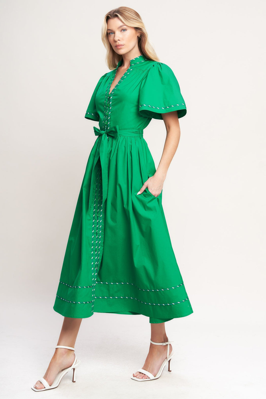 Resort Escape Woven Midi Dress from KADOU Boutique