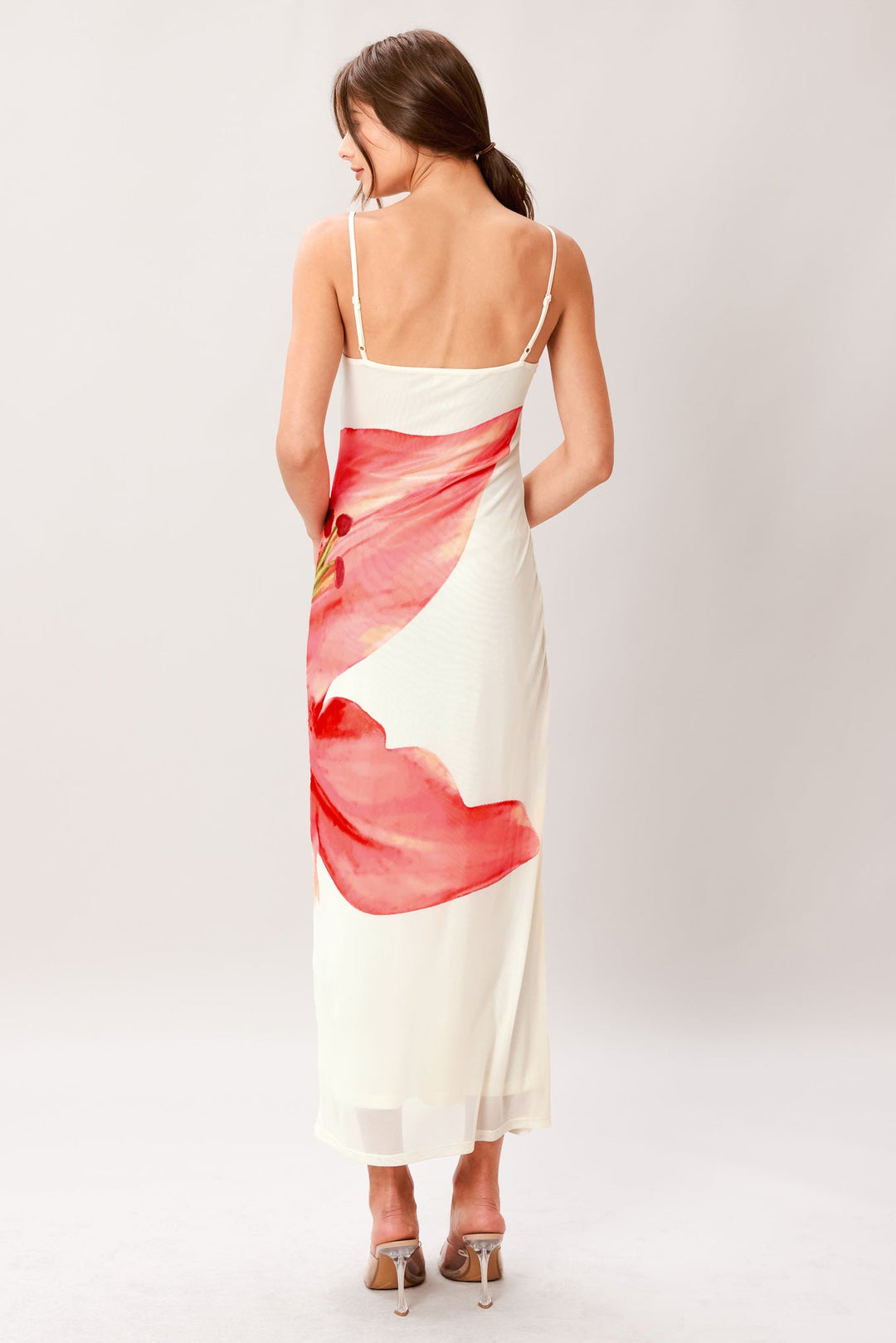 Bloom Statement Power Mesh Cami Midi Dress from KADOU Boutique