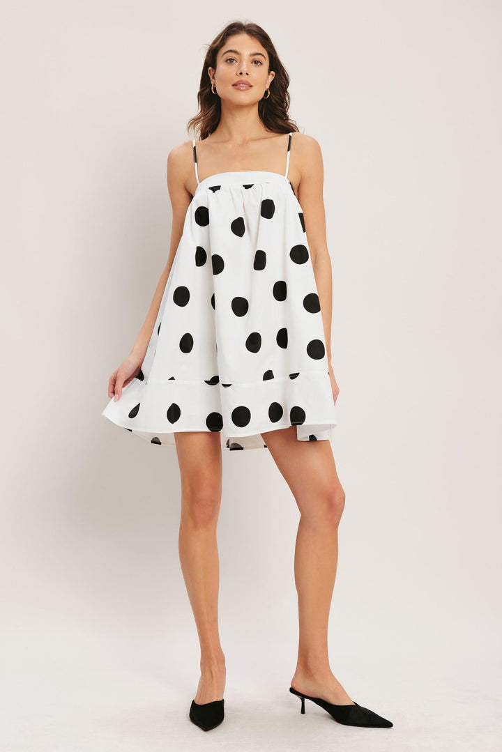 Runway Polka Woven Mini Dress from KADOU Boutique