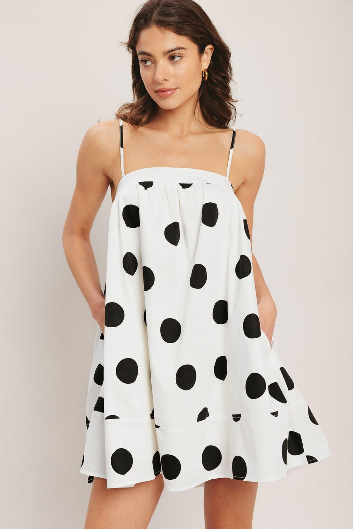 Runway Polka Woven Mini Dress from KADOU Boutique