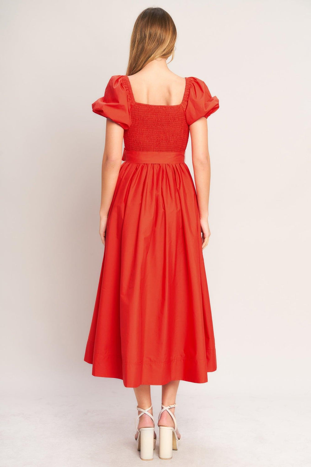 Sunset Romance Woven Midi Dress from KADOU Boutique