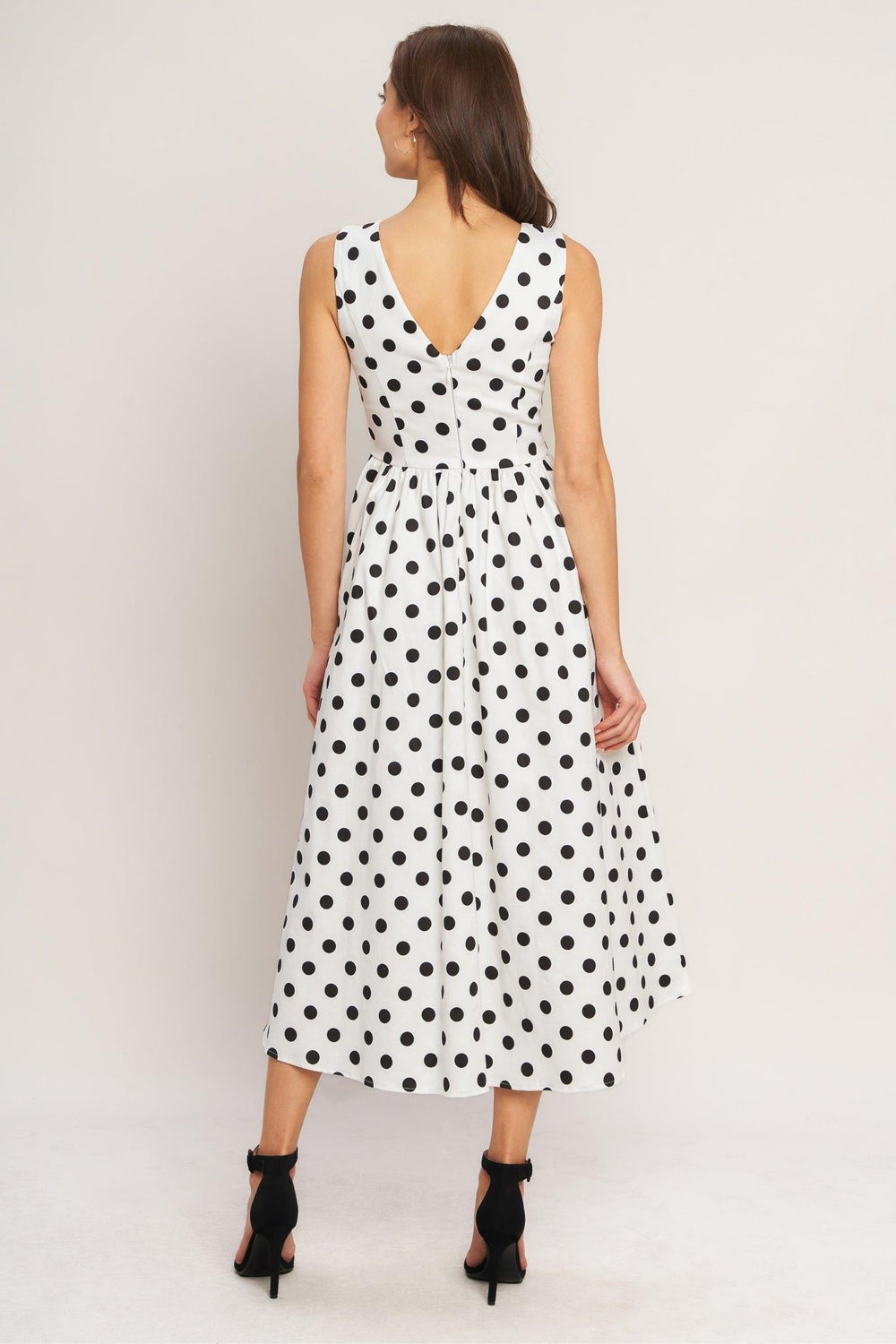 Vintage Whisper Polka Woven Midi Dress from KADOU Boutique