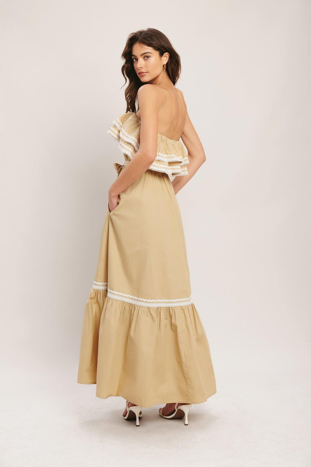 Golden Dune Woven Ankle Dress from KADOU Boutique