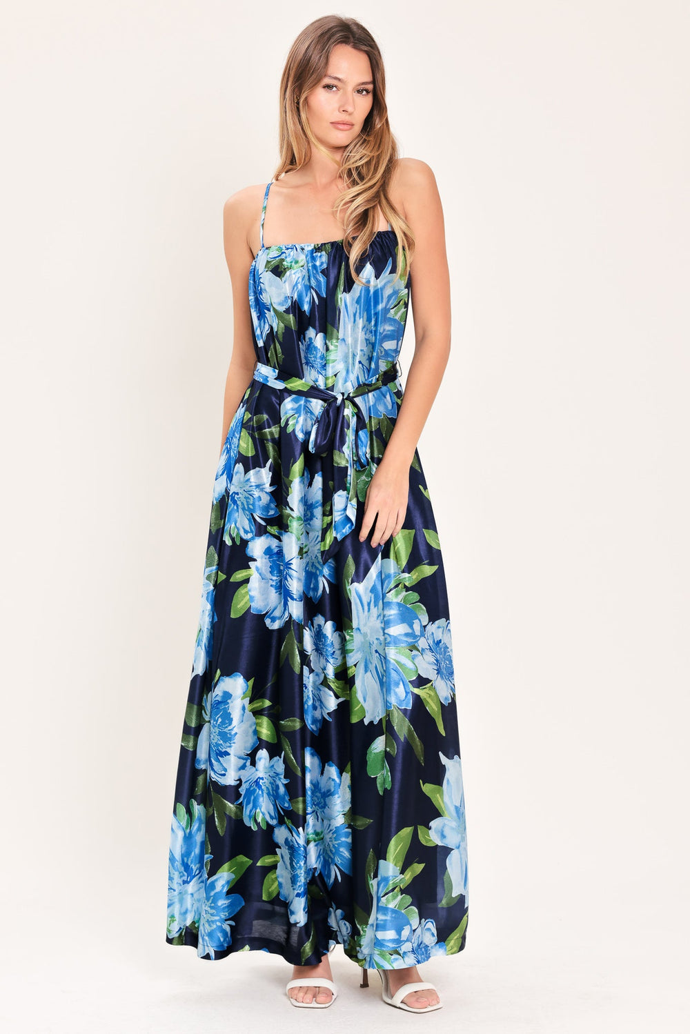 Elegant Blossom Woven Maxi Dress from KADOU Boutique