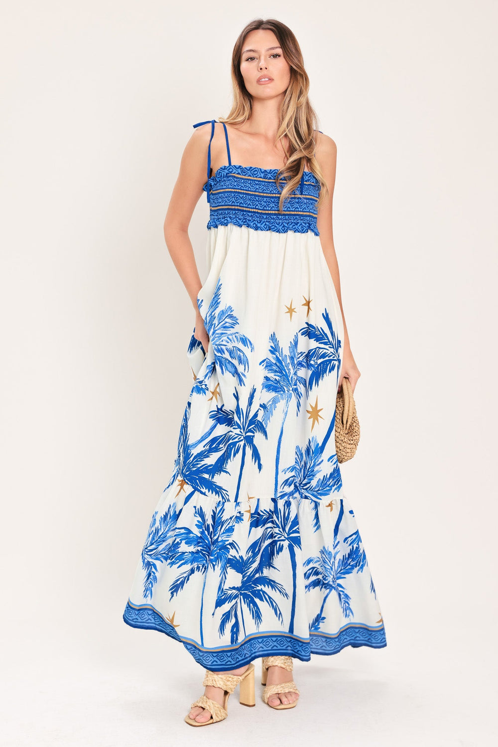 Palm Escape Woven Maxi Dress from KADOU Boutique