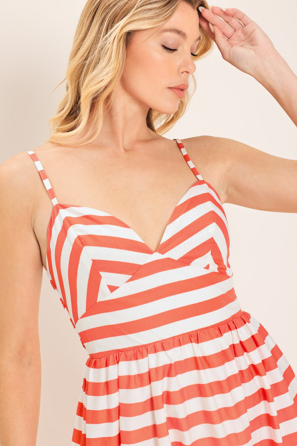 Boardwalk Stripe Woven Midi Dress from KADOU Boutique