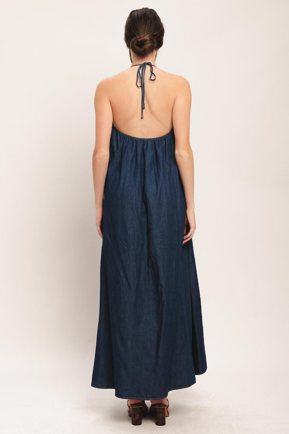 Quiet Statement Denim Midi Dress from KADOU Boutique