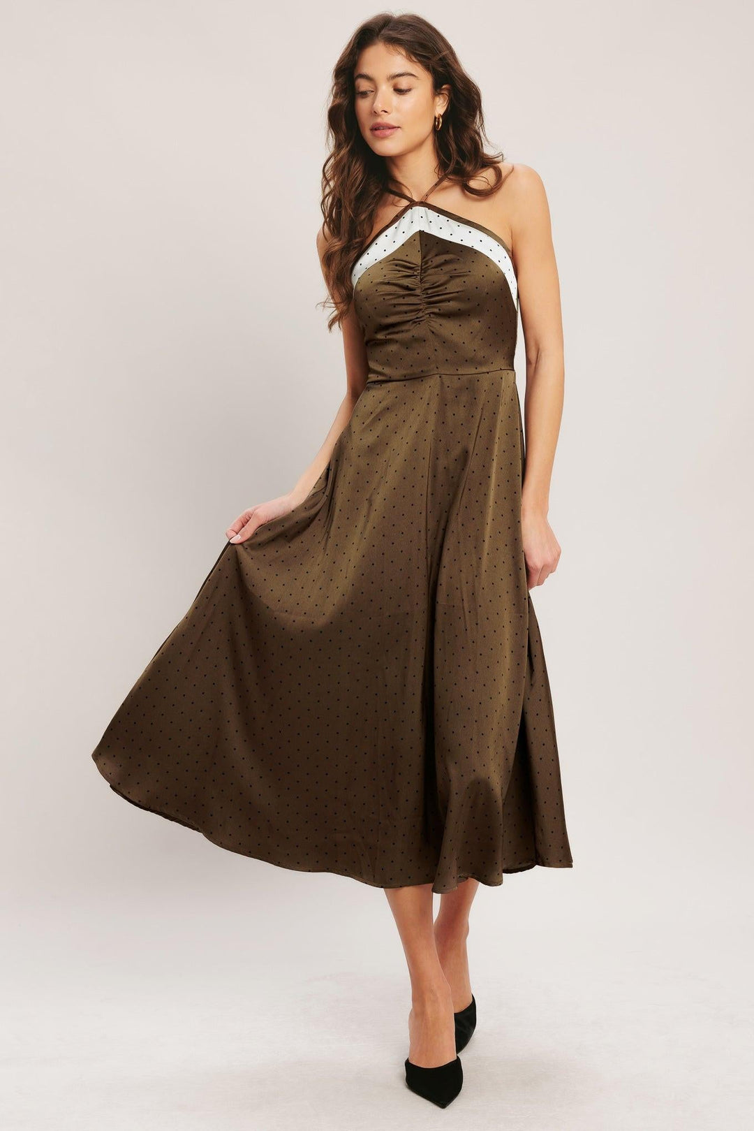 espresso satin dress KissProm