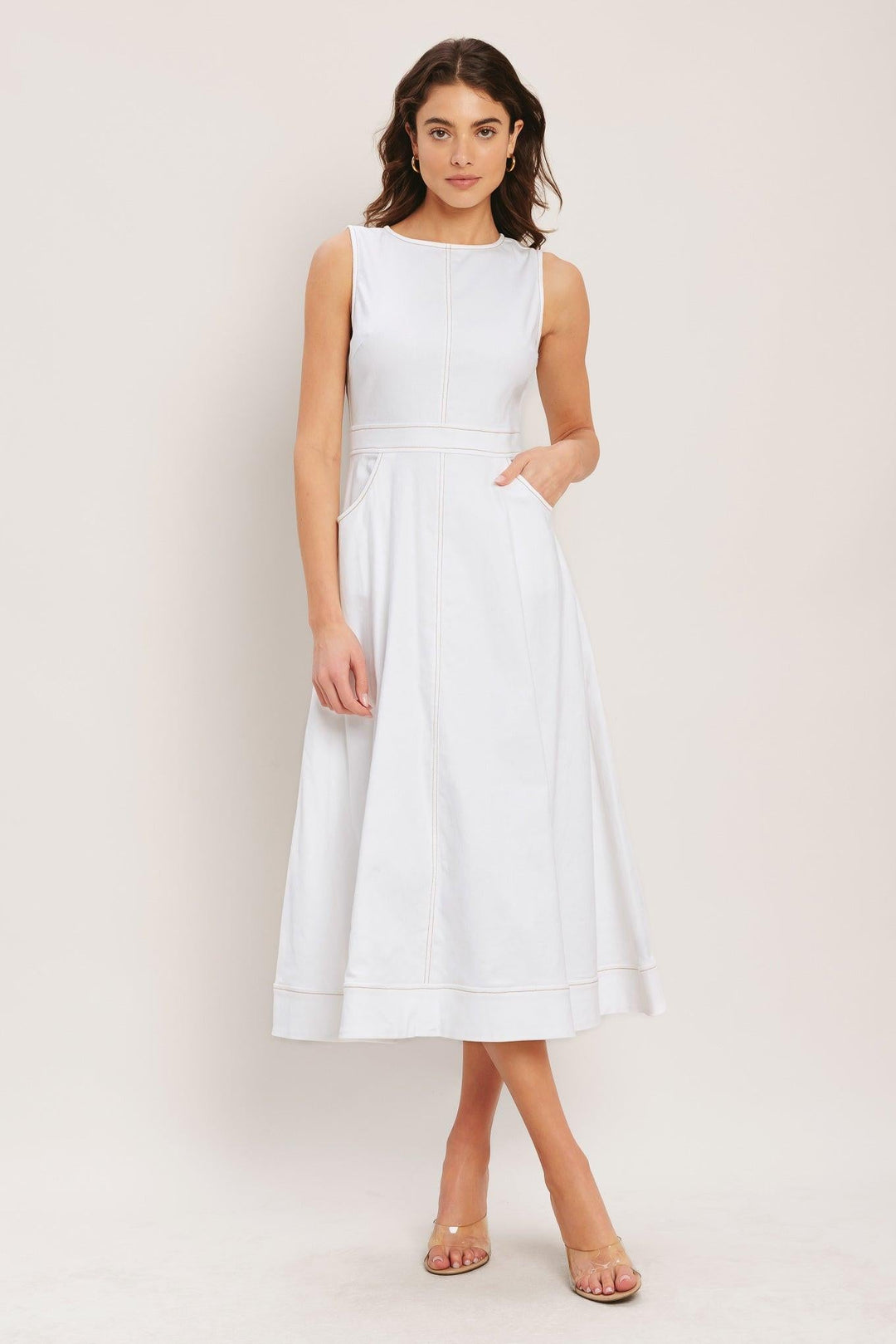Cloudlight Summer Woven Midi Dress from KADOU Boutique