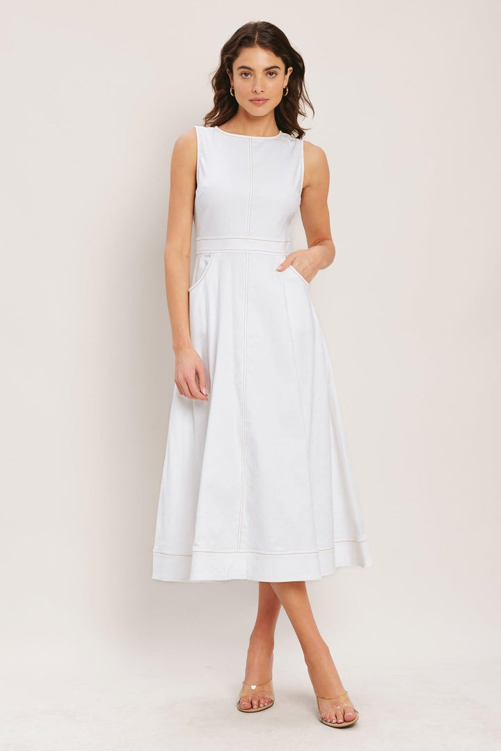 Cloudlight Summer Woven Midi Dress from KADOU Boutique
