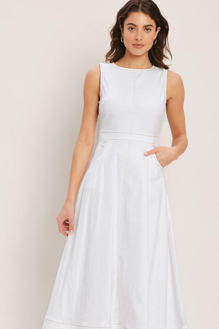 Cloudlight Summer Woven Midi Dress from KADOU Boutique