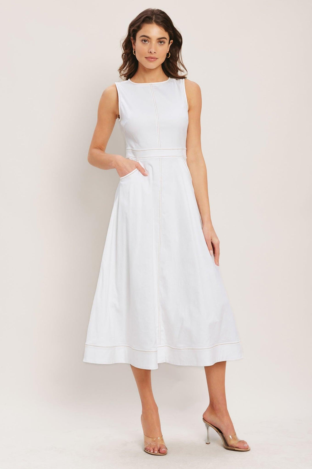 Cloudlight Summer Woven Midi Dress from KADOU Boutique